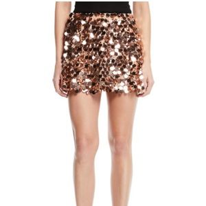 NWT Designer Ramy Brook Meera skirt XS rose gold